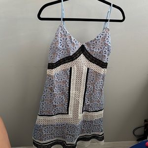 Moulinette Soeurs blue black white lace dress